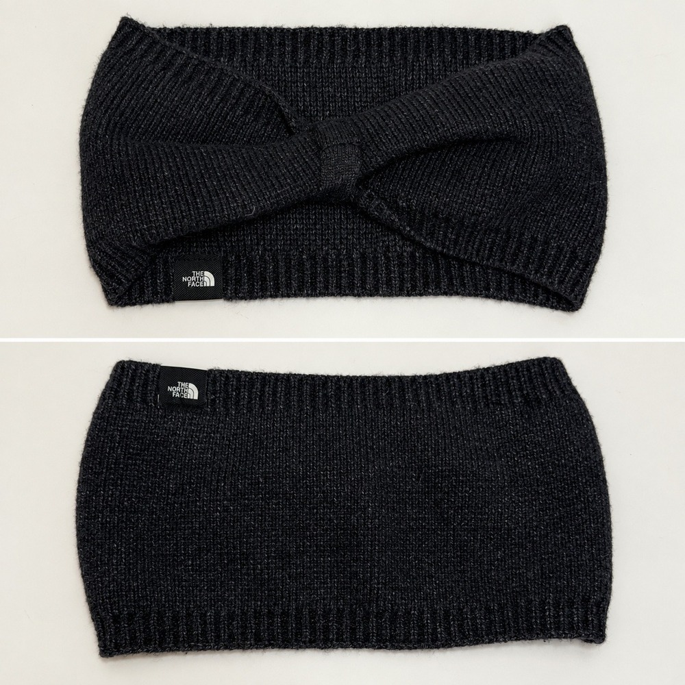 The North Face Black Knit Twist Front Ear Warmer Headband Winter Accessory